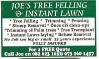 Joe's Tree felling & Instant Lawn